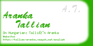 aranka tallian business card